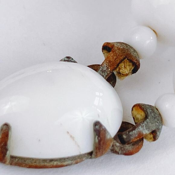 VTG 1950s Milk Glass Double Strand Choker Necklace Japan MCM Jewelry READ - Picture 5 of 16